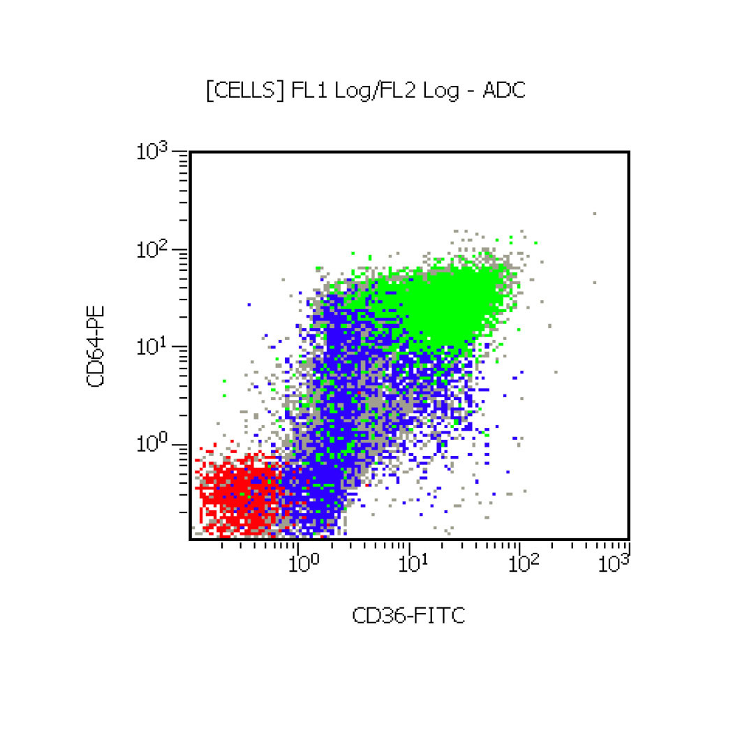 Flow cytometry, CD64 versus CD36