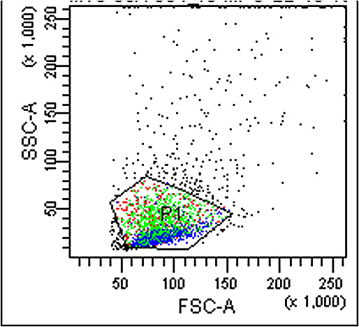 FSC vs. SSC showed TdT + versus MPO+